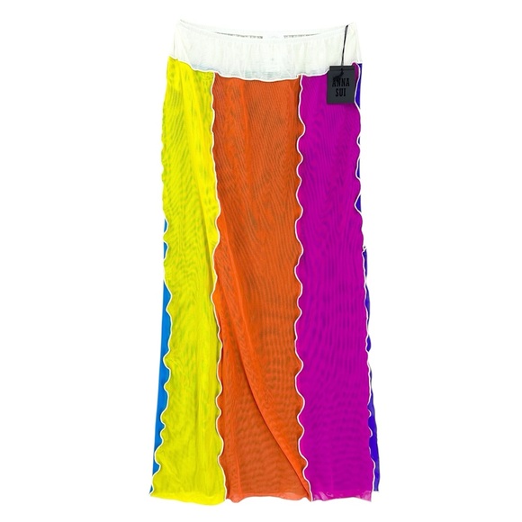 New ANNA SUI Rainbow Sheer Set Wrap Top Skirt - Picture 8 of 12